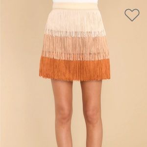 NWT Red Dress Boutique fringe mini skirt